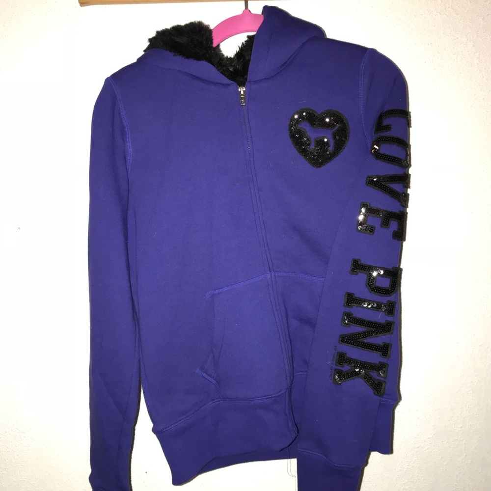 Victoria’s Secret Pink faux fur hoodie